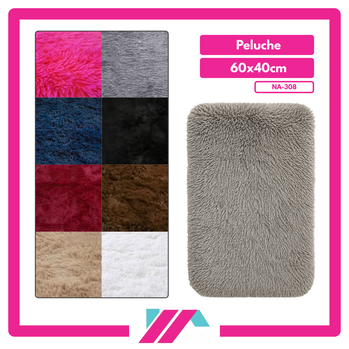 ALFOMBRA PELUCHE COLOR ENTERO - 60X40CM