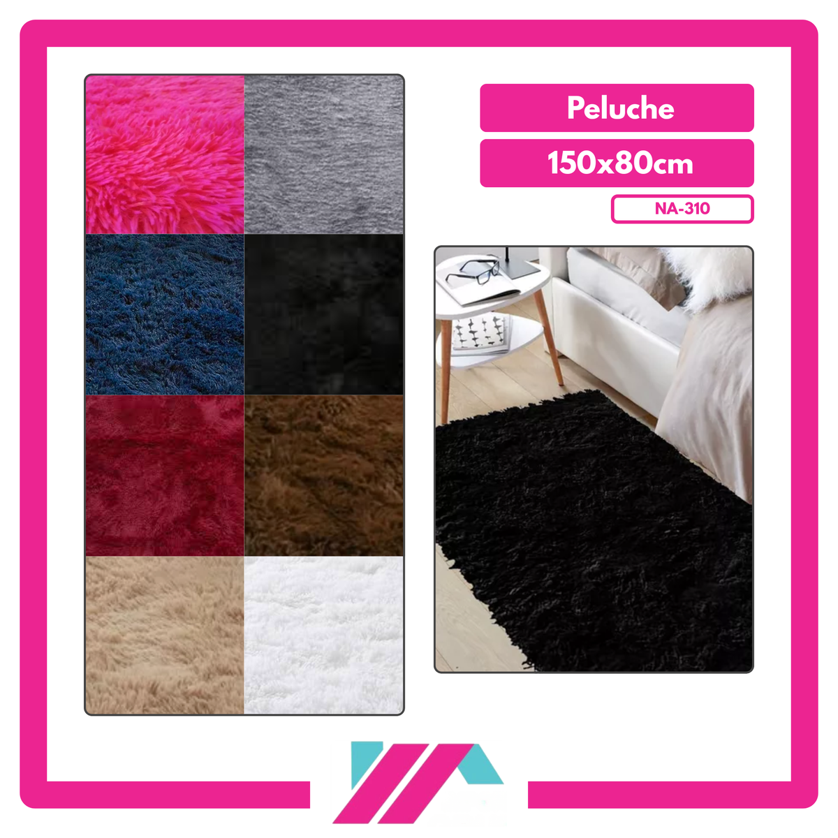 ALFOMBRA PELUCHE COLOR ENTERO - 150X80CM