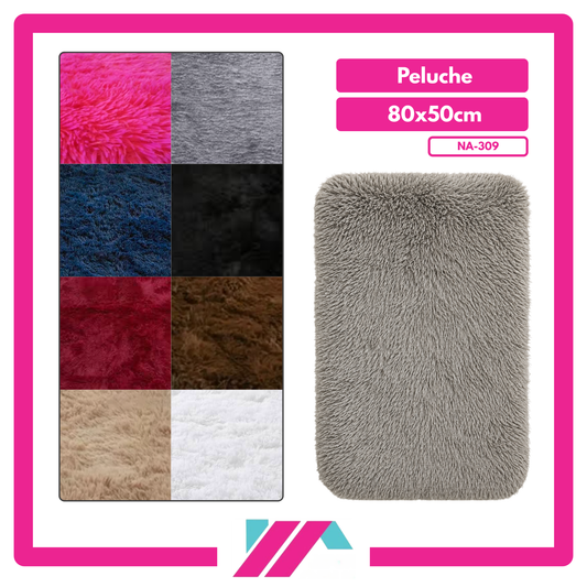 ALFOMBRA PELUCHE COLOR ENTERO - 80X50CM