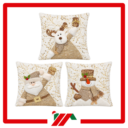 FUNDA DE COJIN NAVIDEÑO DORADO