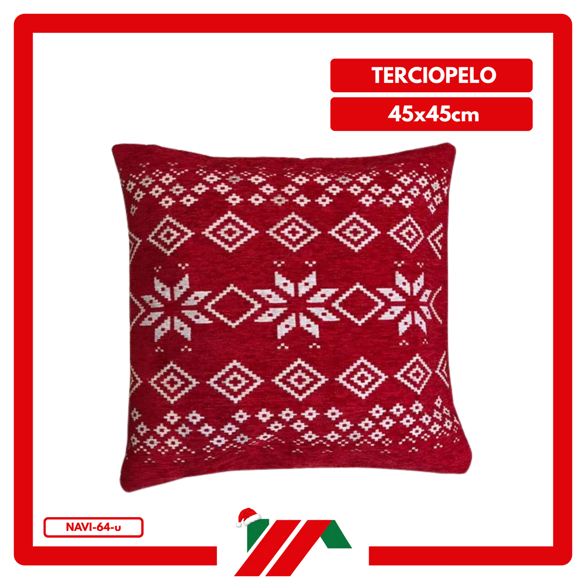 FUNDA DE COJIN NAVIDEÑO TERCIOPELO