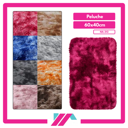 ALFOMBRA PELUCHE COLOR ENTERO/JASPEADO - 60X40CM